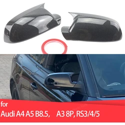 Black Horn shape Carbon Pattern mirror cover Overlay add-on for Audi A4 A5 S4 S5 B8.5, RS3 RS4 RS5, A3 8P B8.5 Black Horn shape