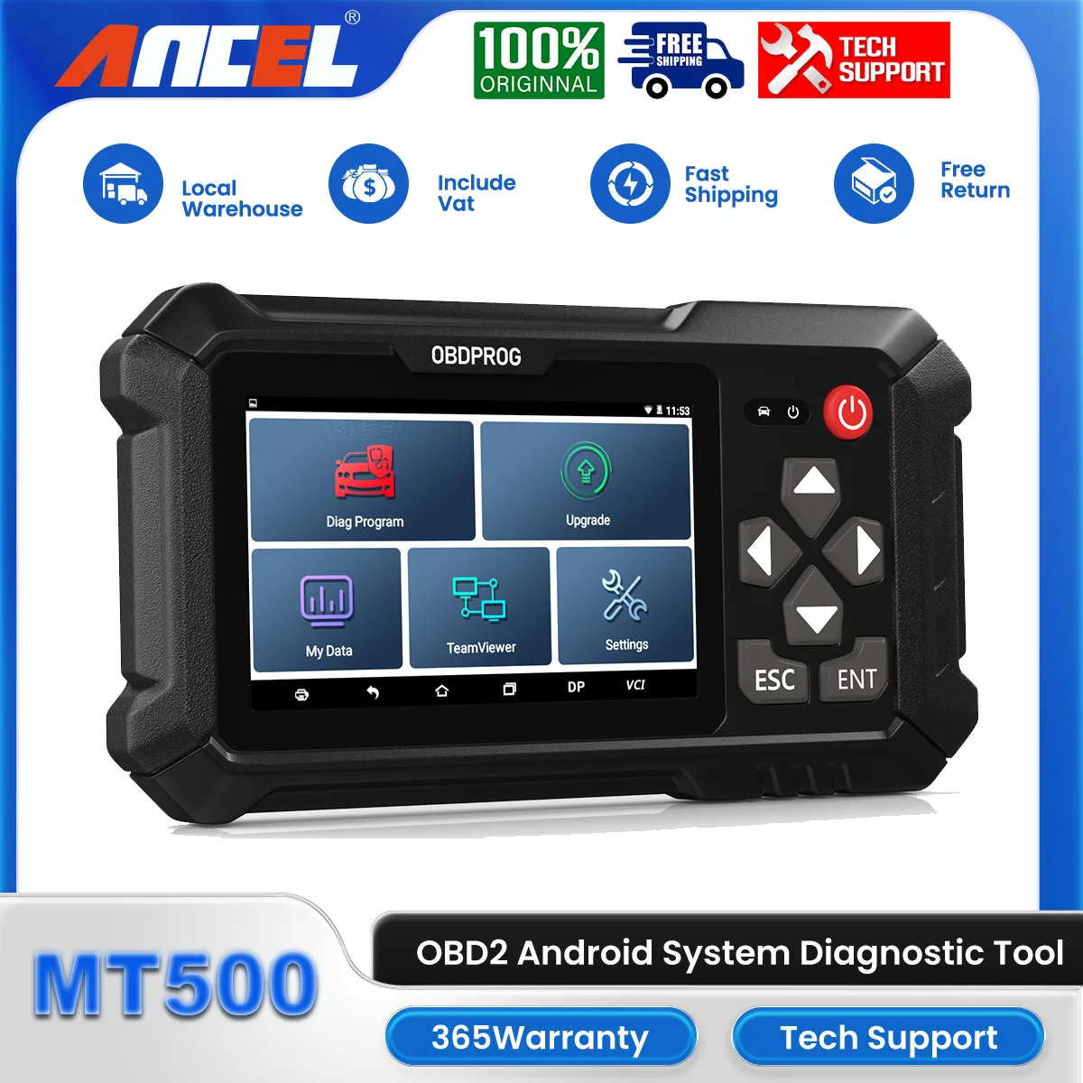 ANCEL MT500 OBD2 Motorcycle Diagnostic Scanner Tools Full System Motorcycle Scanner Fits for Harley Yamaha Honda Kawasaki Suzuki