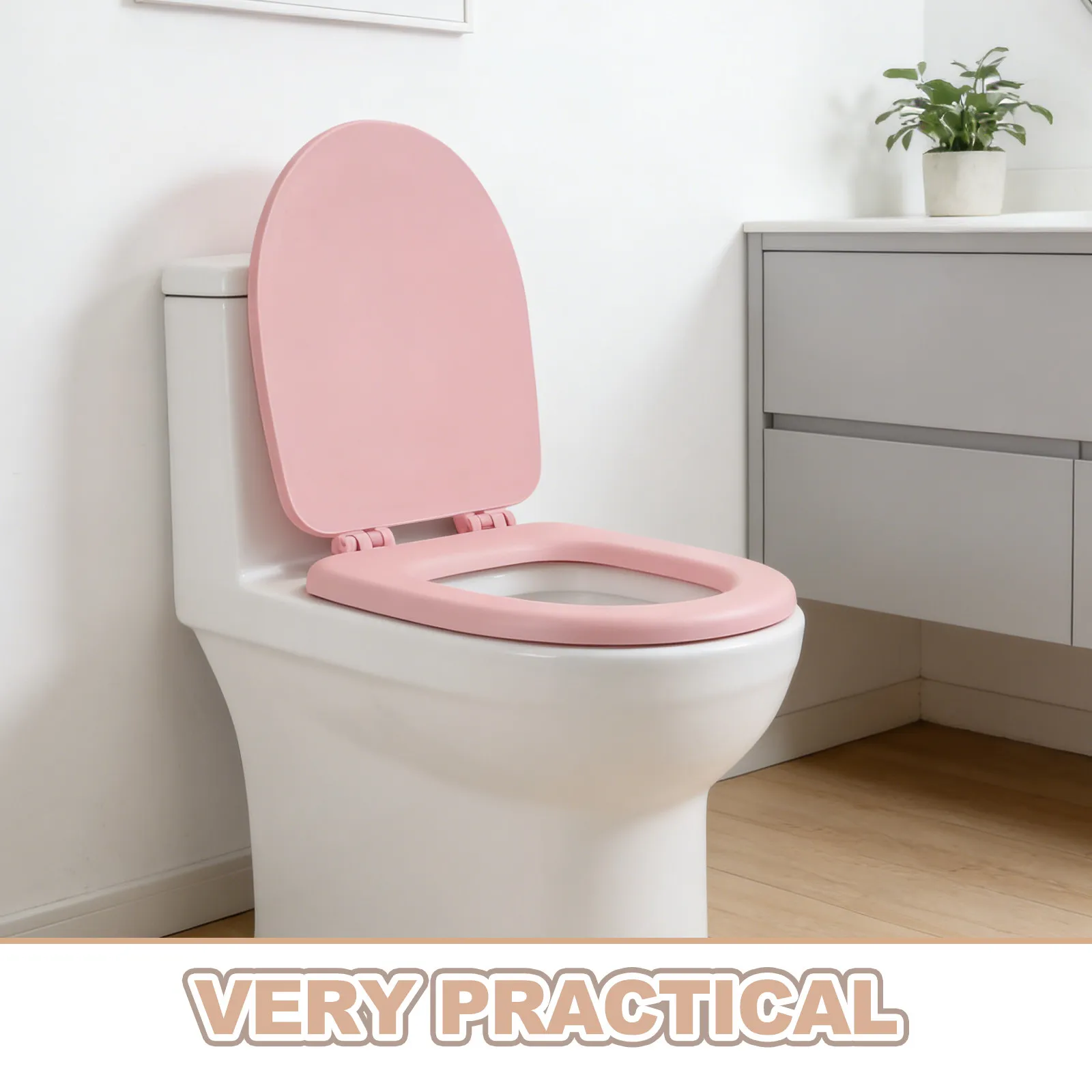 Thick Padded Toilet Seat Cushion High Resilience Foam Quiet Close Design Warm Comfortable for Old Vintage Modern Elongated