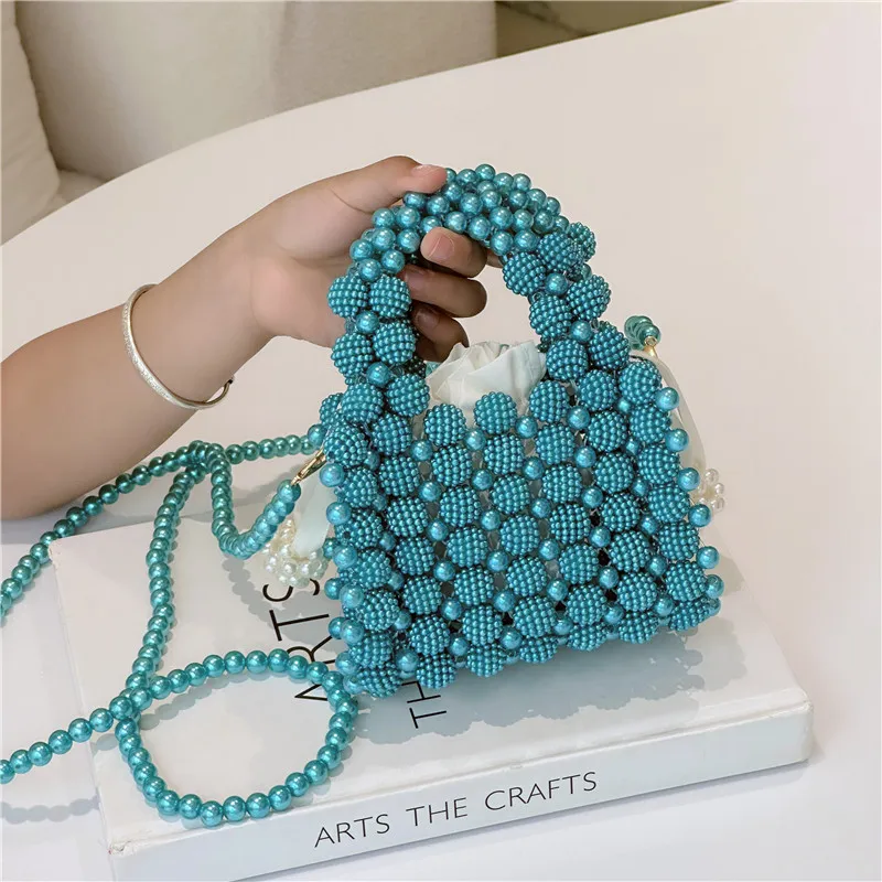 Beading Bag Cute Little Girls Pearl Purses and Handbags Kawaii Kids Coin Pouch Wallet Baby Toddler Princess Crossbody Bag Gift