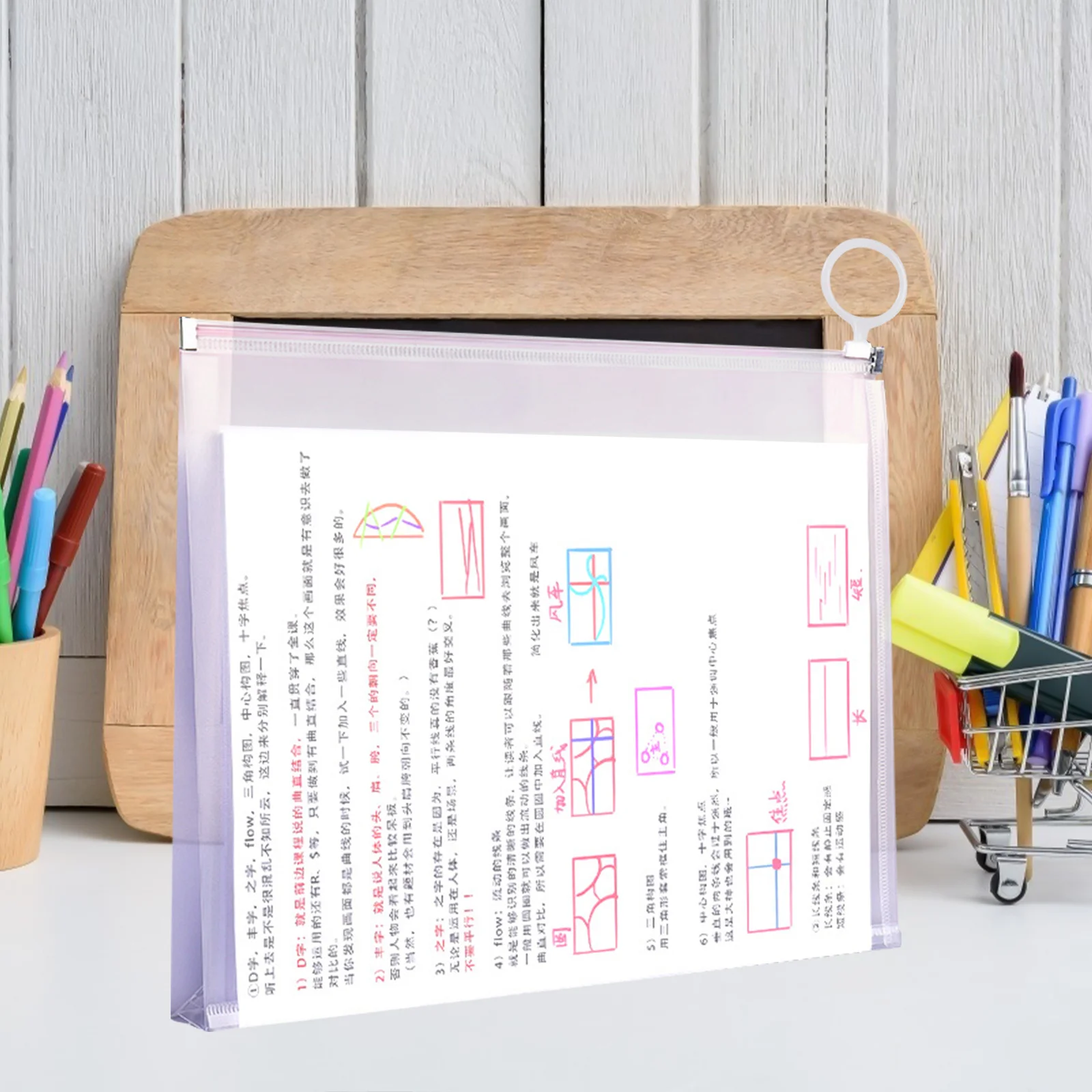 

4Pcs PP Material Zipper File Pouch Portable Document Organizer for Office School Banking Use Money Bags with Zipper for Cash