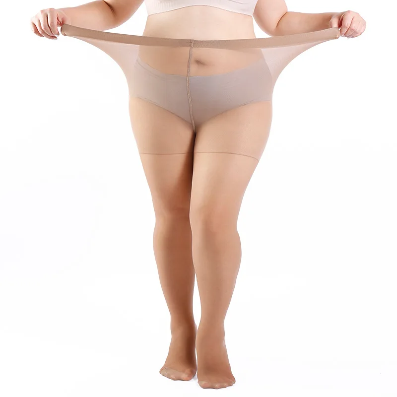 Damen Übergröße 20 Denier Transparente Strumpfhose mit Hoher Taille, Nylon-Strumpfhose, Superelastisch XL-4XL, Große Größen für Kräftige Damen bis 150kg/330lbs – Detail 5