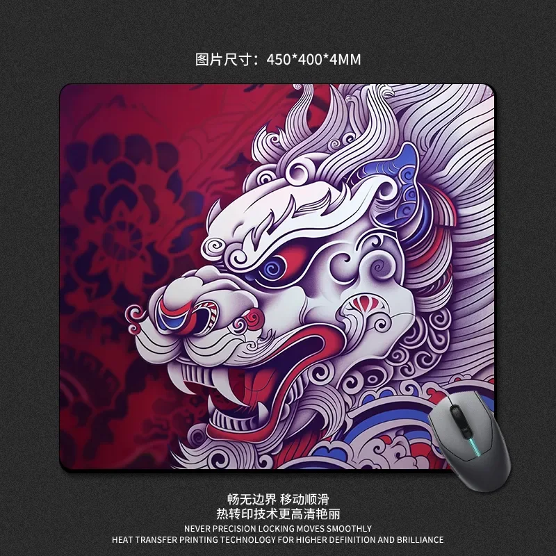 

Japanese Chinese Dragon Glass Mouse Pad HD Custom Tempered Upgrade Smooth FPS Esports Office Mouse Mat Desktop Computer Desk Pad