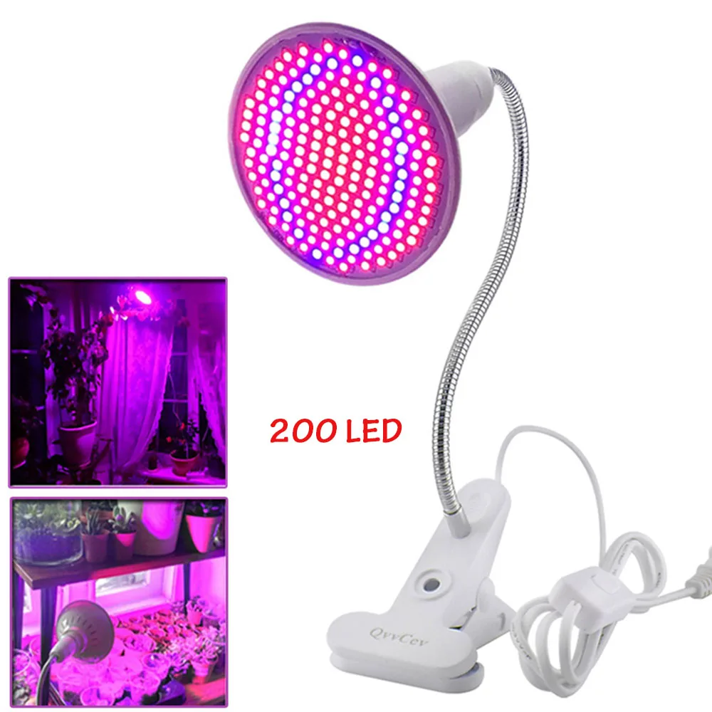 

200 Led grow light bulb desk Clip holder led growing lamp for plants flower indoor hydroponics system garden greenhouse V27