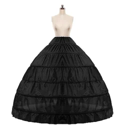 Enagua barata para vestido de baile, ropa interior de crinolina, blanco y negro, antideslizante, 6 aros, para quinceañera
