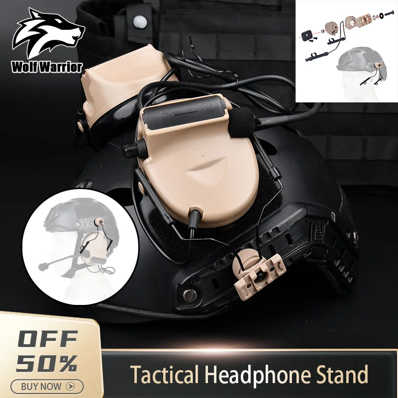 Tactical Helmet Bracket C1C2 Communication Headset Retrofit Accessory Rotate 360 ° Quick Installation hang Brackets Removable