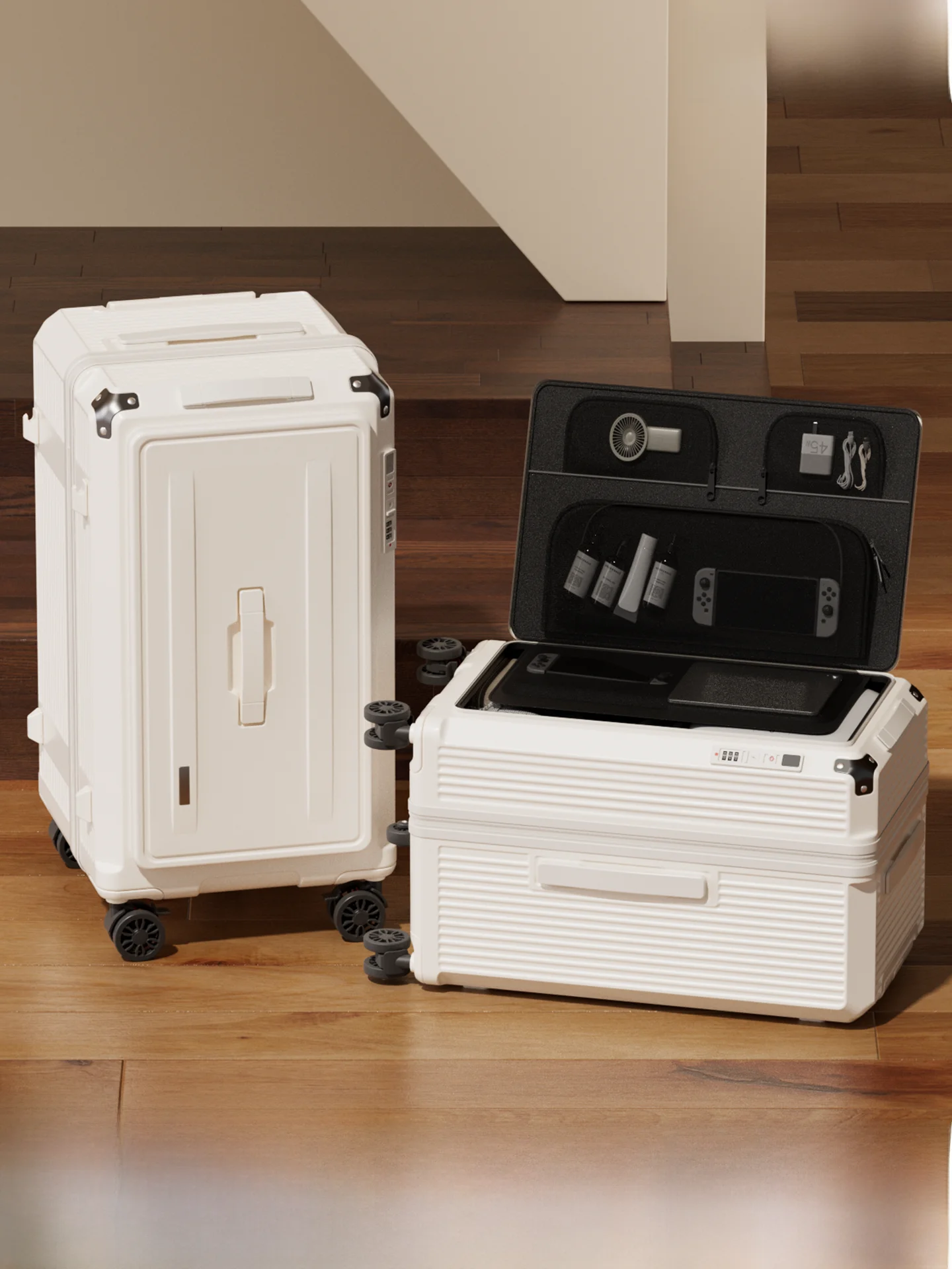 

Durable Thiened Lage Side Open Carry-On Suitcase Women's 2025 New Model Password Box Large Capaci Travel Suitcase