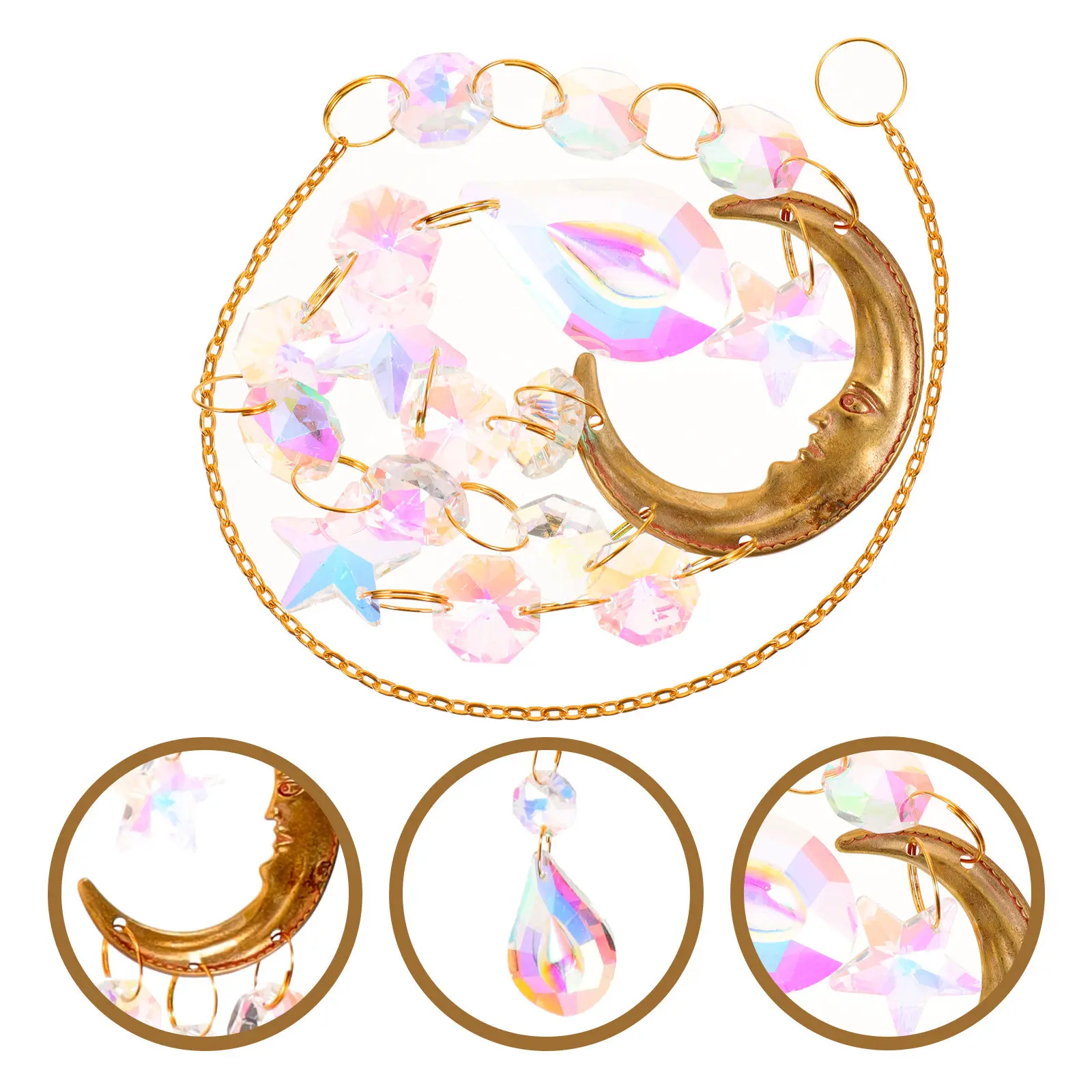 Crystal Hanging Sun Catcher with for Windows Home Garden Decor Indoor Outdoor Holiday Gift Rainbow Reflector