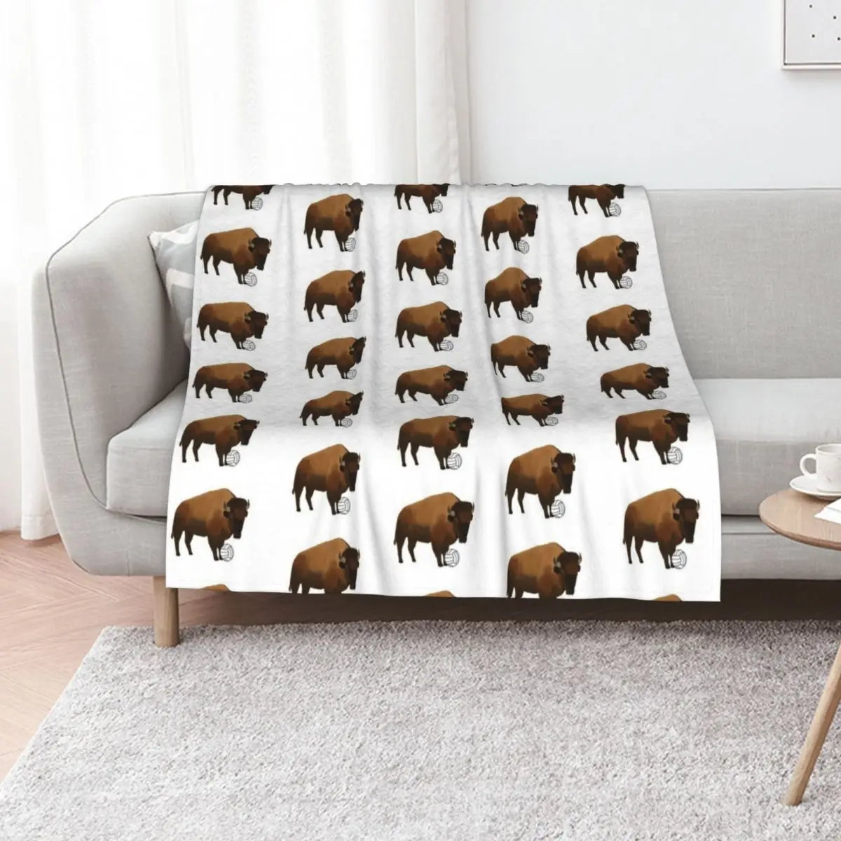 

Volleyball Bison Throw Blanket Soft Warm Blanket Gift for Men Women Adults