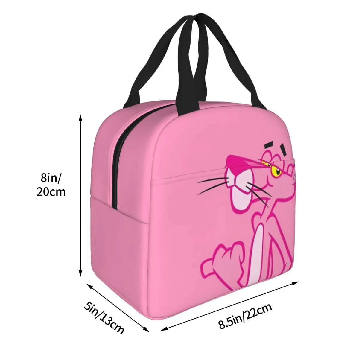 Pink Panther Insulated Lunch Bag Thermal Bag Lunch Container Cartoon High Capacity Lunch Box Tote Food Handbags School Travel