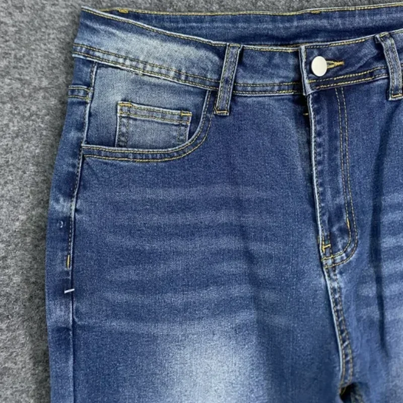 Amerykańskie trendy streetwear retro minimalistyczne jeansy damskie jesienne średni stan luźne spodnie z szerokimi nogawkami prostym krojem długie spodnie