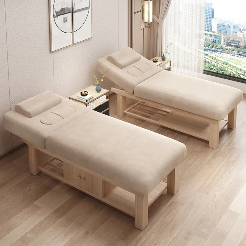Italian Style Solid Wood Massage Tables Multifunctional Comfortable Massage Tables Beauty Salon Furniture Cama De Masaje HBMT