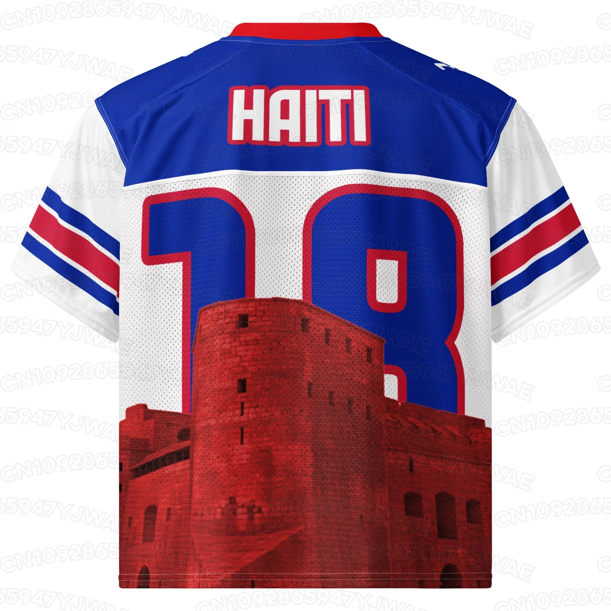 Summer Men's Women's Haiti 18 Soccer Fans Football Jersey Fans Game Day Outfit Short Sleeve T-shirt Tops Streetwear Jersey