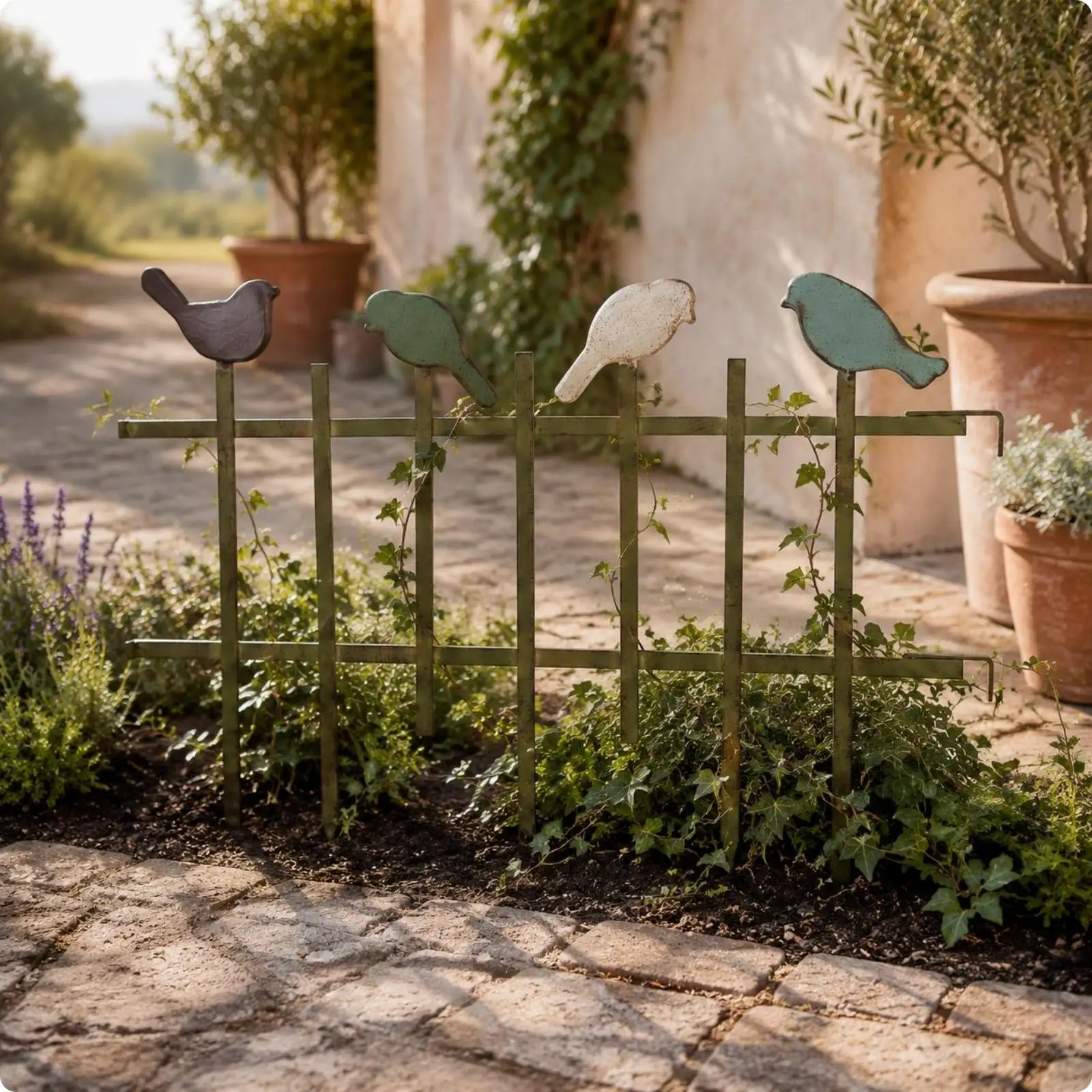 Metal Garden Fence Easy to Install Decorative Iron Fence Wrought Iron Border