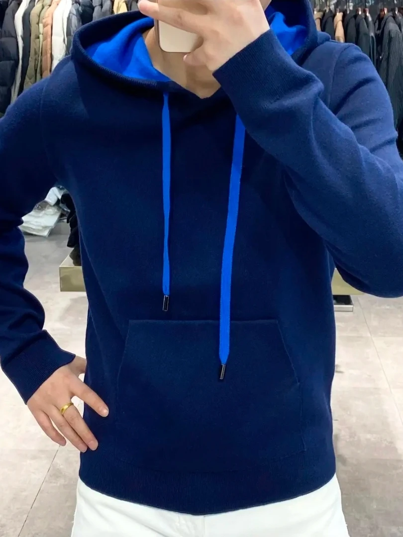 

Высококачественное мужское вязаное худи: повседневное, модное, универсальное, осенне-зимнее, новинка, премиум-класс, придающее молодежную энергию