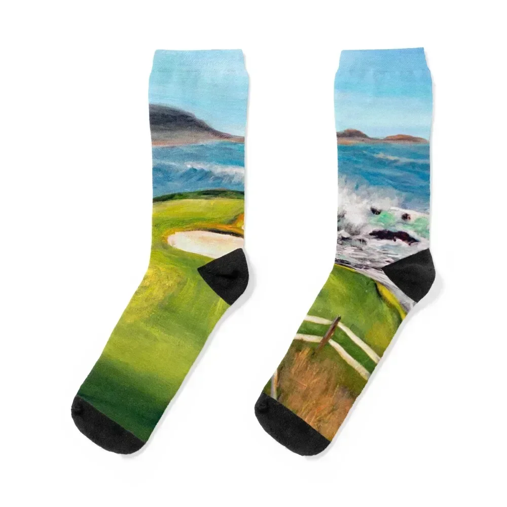 7th Hole At Pebble Beach California Socks New year's basketball Girl'S Socks Men's