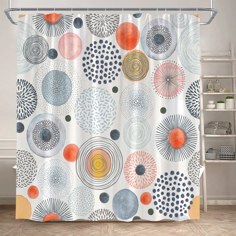 Black and White Polka Dot Shower Curtain Waterproof Easy to Clean Privacy Protection Print Classic Dots Design ModernEasytoclean
