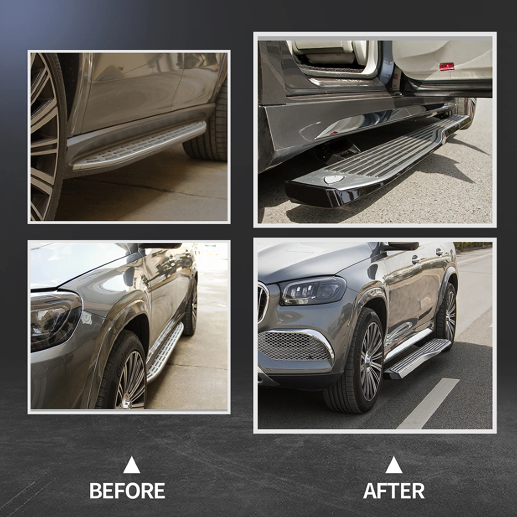 

Обновление электрической выдвижной педали в стиле Maybach для автоматической интеллектуальной электрической пленки GLS со светодиодной подсветкой