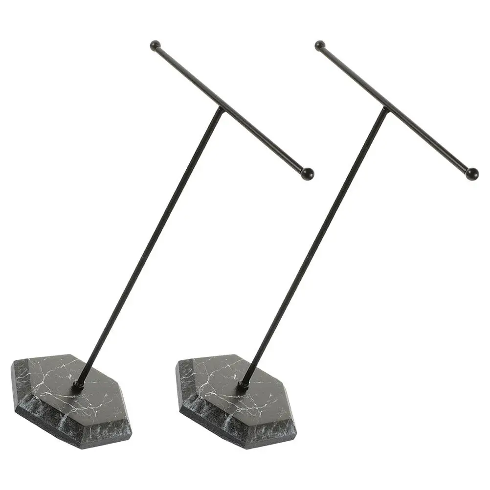 

2Pcs Jewelry Display Stand Minimalist T-Shaped Metal Rack for Necklaces Earrings Bracelets Countertop Organizer Space Saving