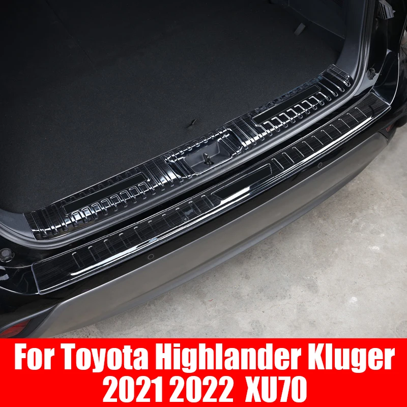 

For Toyota Highlander Kluger XU70 2021 2022 Accessories Car Rear Guards Bumper Cover Trim Stainless Steel Trunk Guard Plate