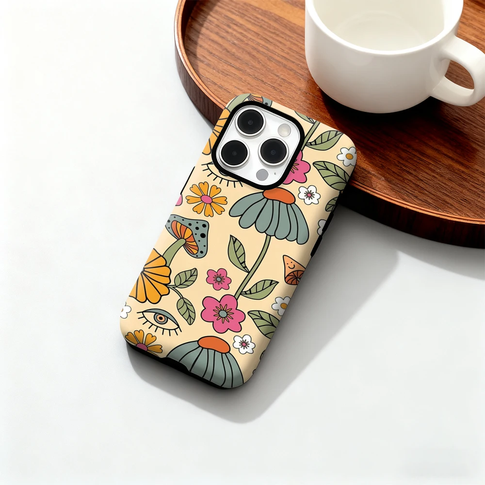 Custodia per telefono Hot Boho Blooms per iPhone 17 16 15 14 13 12 11 Pro Max Air Plus Cover posteriore a doppio strato di lusso