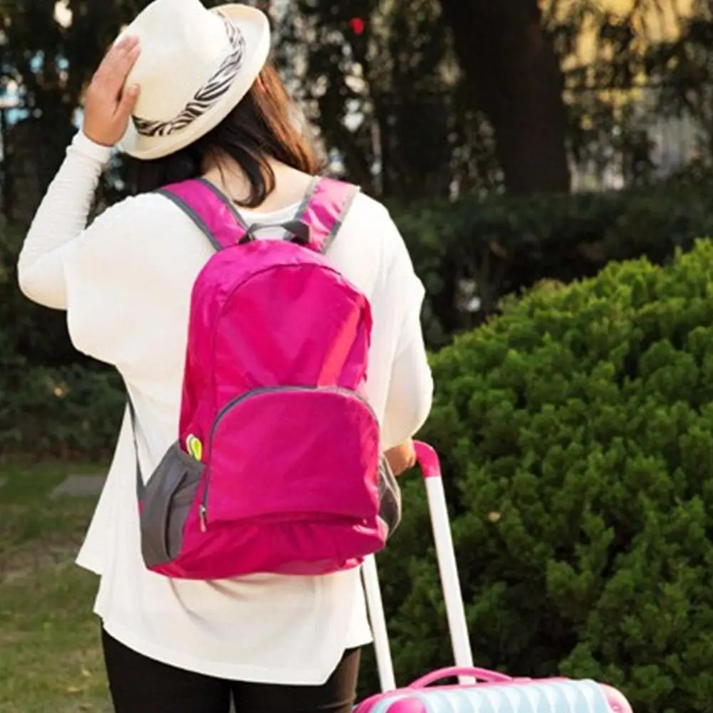 น้ําหนักเบากระเป๋าเป้สะพายหลังพับได้ผู้ชายผู้หญิงกันน้ํา Packable กระเป๋าเป้สะพายหลังกลางแจ้งเดินป่าขี่จักรยาน Daypack Camping ไหล่กระเป๋า