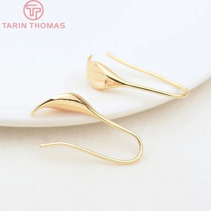 (2149)10PCS 26.5x11MM 24K Gold Color Brass Calla Lily Earrings Hoop High Quality DIY Jewelry Making Findings Accessories image 3
