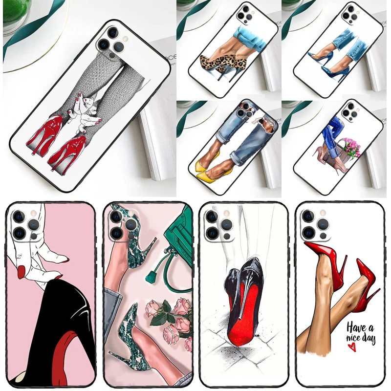 Fashion High Heels For Samsung Galaxy A55 A54 A35 A15 A34 A14 A53 A33 A13 A05 A06 A16 A22 A32 A52 Phone Case