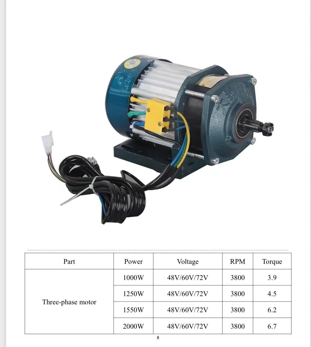 2000w 60v 3800rpm Torque 6.7 BLDC Rickshaw Motor And Controller Knit