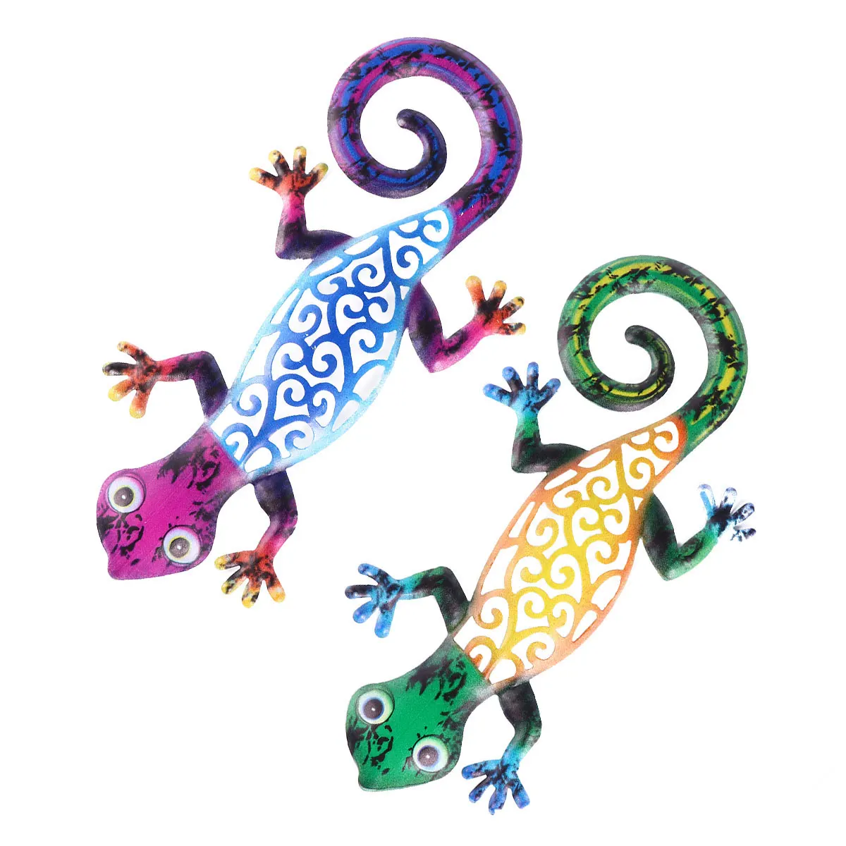 

Gecko nament Iron Craft Lizard Shaped Home Office Decor Colorful Design Perfect Gift Tabletop Adornment