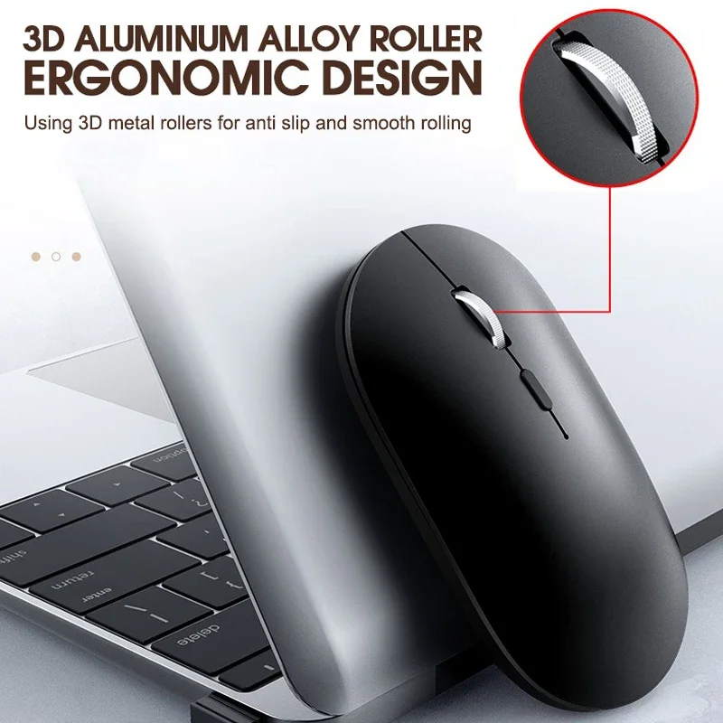 Wireless Mouse Slim 2.4G Computer Mice Portable Battery Cordless Mouse for iPad Laptop Desktop Mice With USB Receiver For Laptop