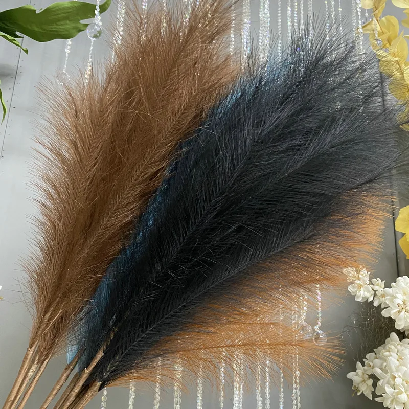 1/2/5pcs 7 Fork Reed Imitation Flower Cattail Reed Dog Tail Barwort Wedding Decoration Milky White Coffee Artificial Flowers