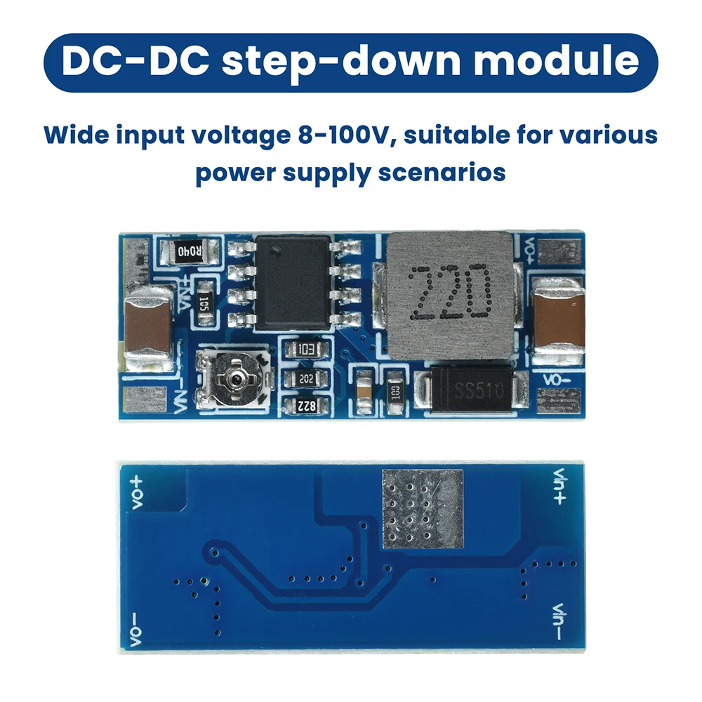 DC-DC Buck Converter Module 2A 8-100V Input to 5-20V Output Adjustable Power Supply With 95% Efficiency