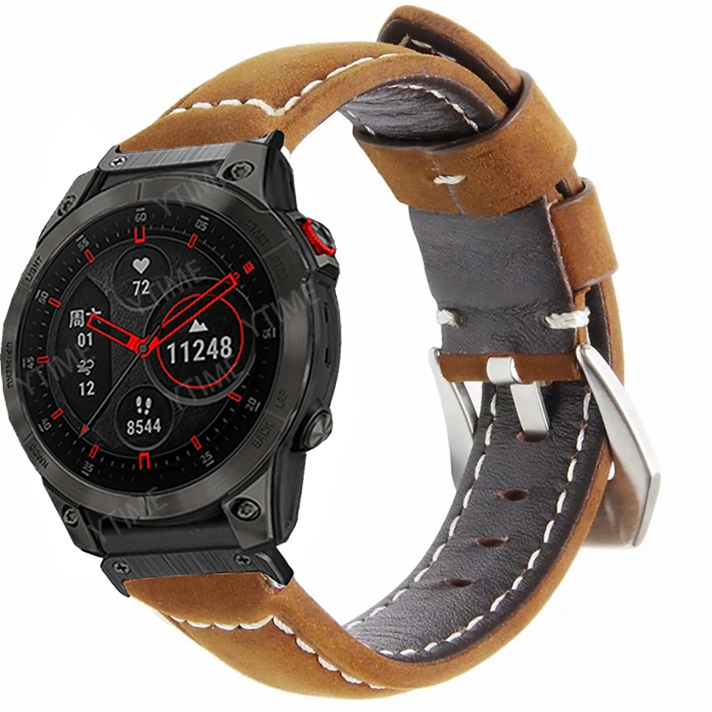 26mm Quick Fit Genuine Leather Strap For Garmin Instinct 2X/Enduro 2 Strap Watch Band For Tactix Delta/Fenix 7X 6X 5X 3 Bracelet