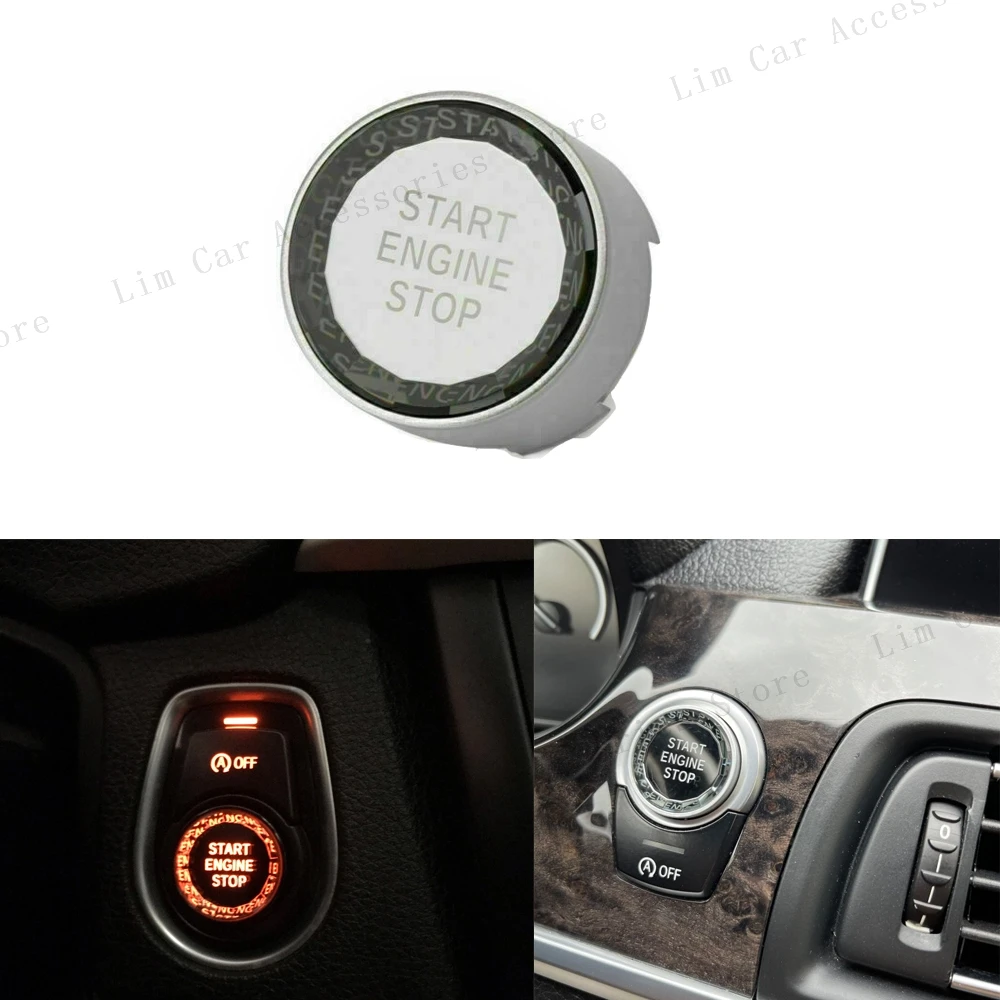 For BMW F20 F30 F48 F15 G30 F80 F82 Car Engine Ignition Start Stop OFF Switch Button Cover Crystal