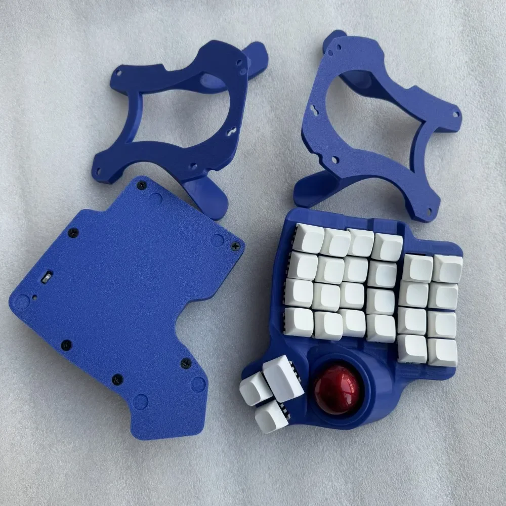 Kit tastiera divisa Charybdis Tastiera blu 4x6 doppia modalità cablata Bluetooth personalizzata Interruttore MX Tastiera meccanica divisa Trackball