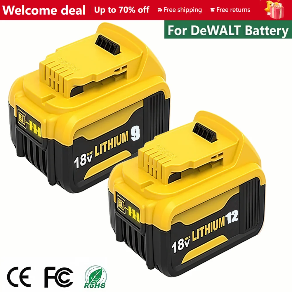 

100% 2025 New Original 9000mAh 18V for Dewalt Power Tool Battery DCB206 20V 18.0Ah Battery DCB206 20V Battery DCB205 DCB200