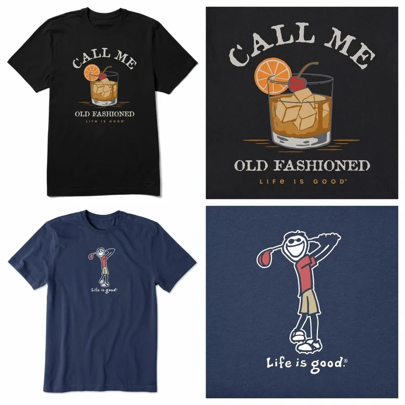 Life Is Beautiful Printed Pure Cotton Old-fashioned Crusher T-shirt Casual and Comfortable Versatile Loose Top Clothing