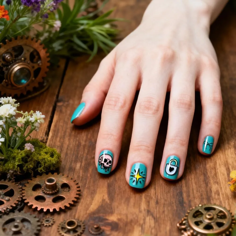 Stainless Steel DIY Nail Art Templates Set