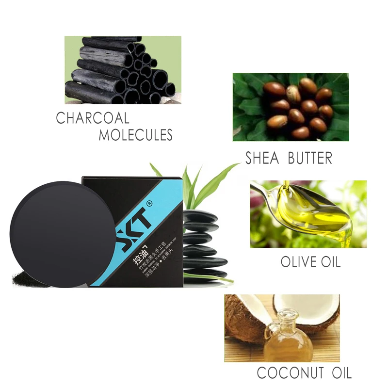 Activated Charcoal Handmade Soap Skin Care Deep Cleansing Blackhead Remover Acne Treatment Oil-control Face Hair Care Bath Soap