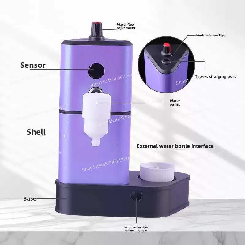 Rechargeable Portable Tattoo Needle Cleaner, Fully Automatic Sensor Cleaning Machine, Tip-Safe Design