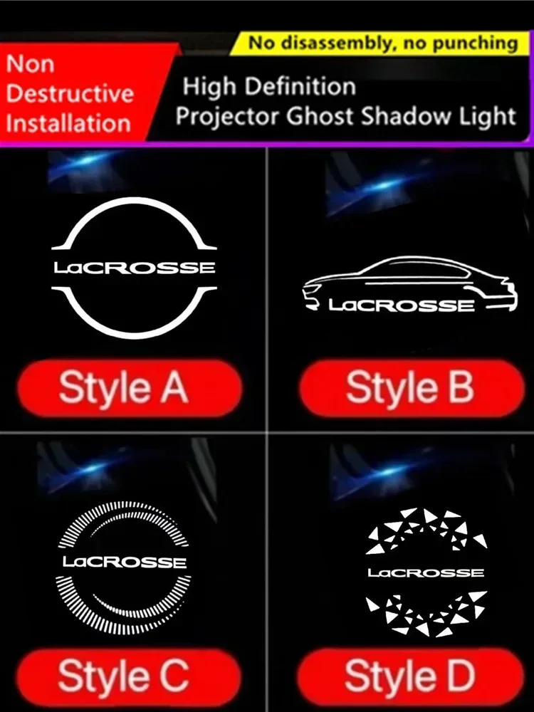 

LED Car Door Welcome Lights Shadow Projector Courtesy Lamp Styling Accessories For Buick Lacrosse 2010-2024