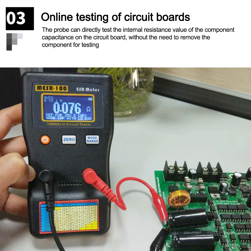 Multimeter MESR-100 ESR Kapacitás Ohm Fogyasztásmérő professzionális Mérés Alorvos Ellenállóképesség bel Kondenzátor Kapacitás Kerülő teszter