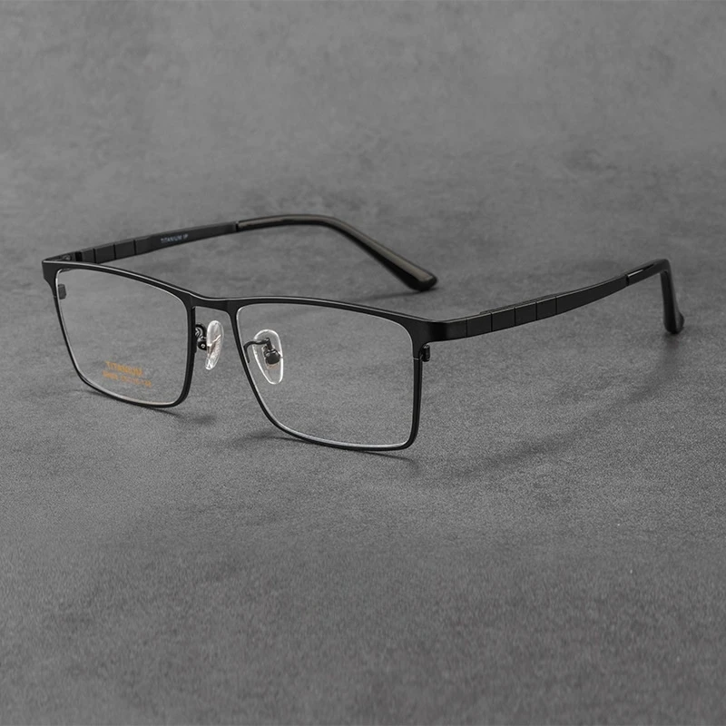 OLLYMURS Luxury Business Pure Titanium Men's Glasses Ultra-Light Simple Square Optical Prescription Eyeglasses Frames 89696CN