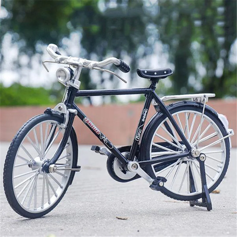 Metalowe puzzle 3D, model roweru w skali 1:10, mini retro styl, klasyczny rower ze stopu, odlewany model roweru na palce, zestaw do samodzielnego montażu dla dzieci.