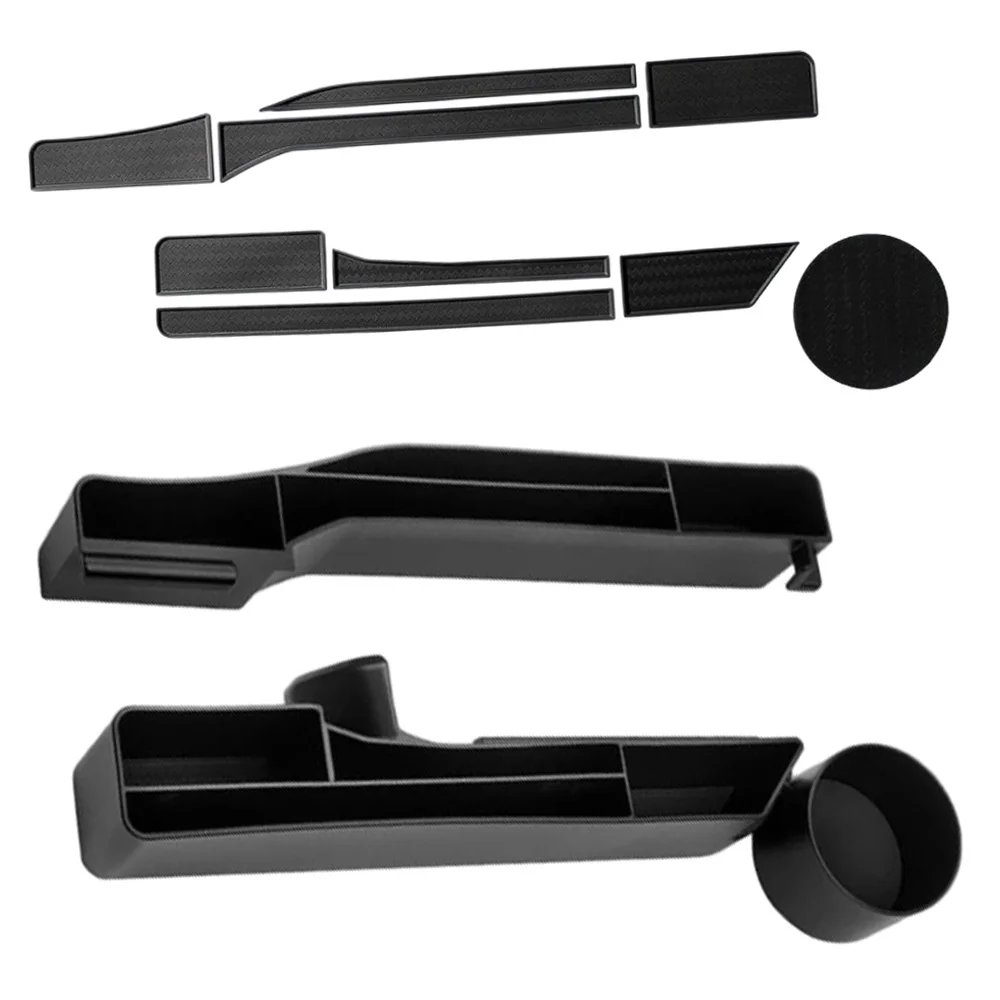 2pcs Gear Shift Organizer With Mat For Toyota Tacoma 2024-2026 4Runner 2025-2026 Gear Shift Side Storage Organizer Accessories