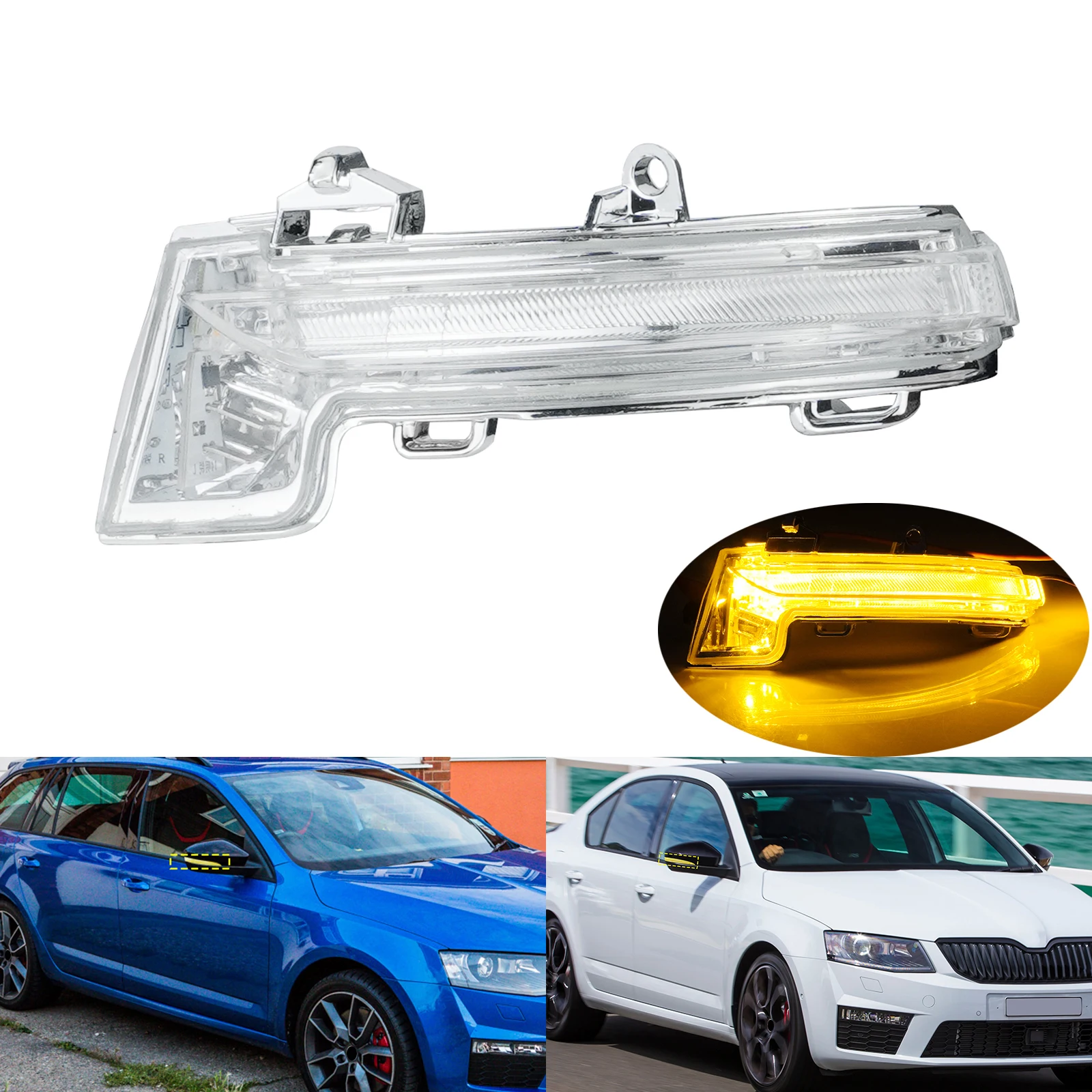 

Для Skoda Octavia MK3 5E 13-21 правый светодиодный индикатор поворота зеркала на крыле