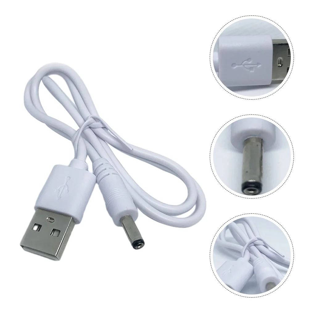 

2 Pcs Chargers Power Cable Dc Cord Charging Portable USB to Adapter White Instrument