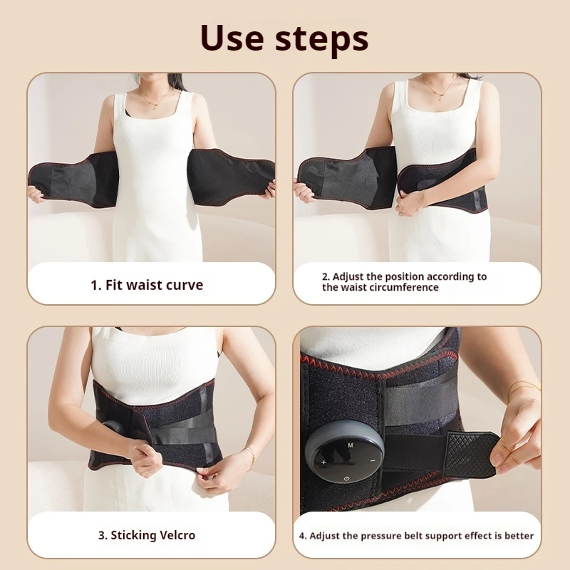 2024 New Wireless Heating Waist Belt Hot Compress Warm Palace Belt Fever Physiotherapy Waist Electric Abdominal Massager