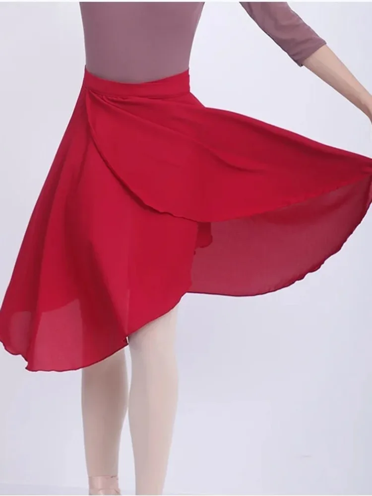 تنورة عالية الخصر من الشيفون بلون سادة للنساء - جزء سفلي لأداء رقص الباليه المتدفق لبطانات وعروض المسرح